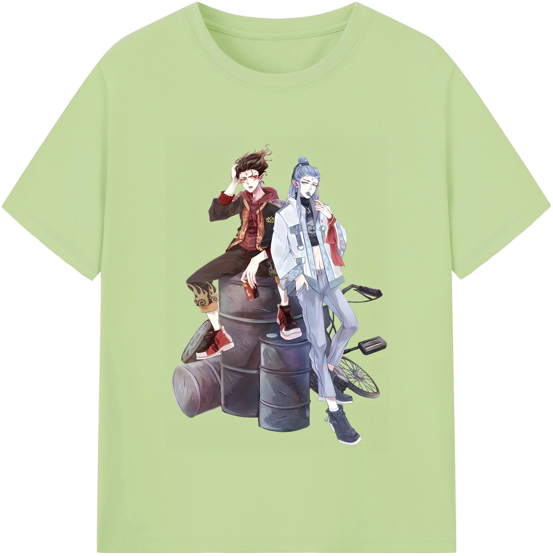 （画像用） Ne Zha 2 ナタ 魔童の大暴れ 綿100％半袖Tシャツ（フロントプリント）